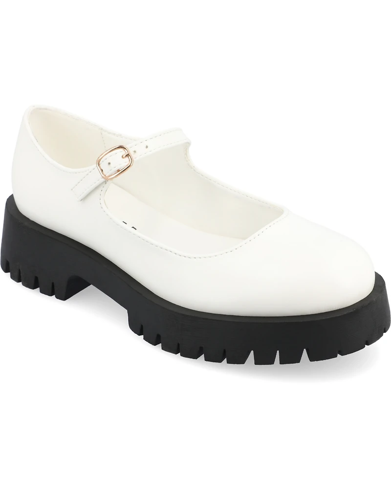 Journee Collection Women's Kamie Lug Sole Mary Jane Flats