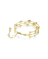 Swarovski Round Cut, White, Gold-Tone Imber Wide Bracelet