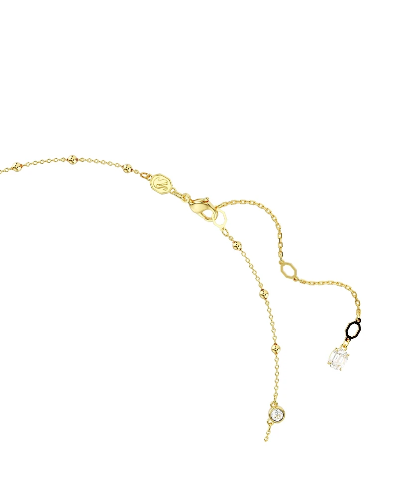 Swarovski Round Cut, Scattered Design, White, Gold-Tone Imber Necklace