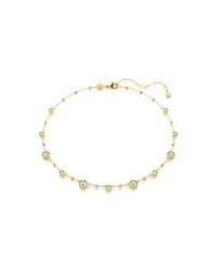 Swarovski Round Cut, Scattered Design, White, Gold-Tone Imber Necklace