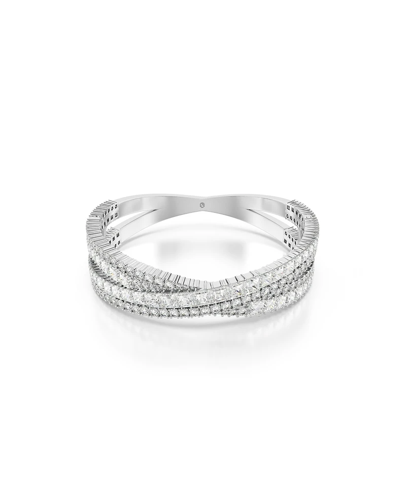 Swarovski Infinity, White, Rhodium Plated Hyperbola Cuff Bracelet