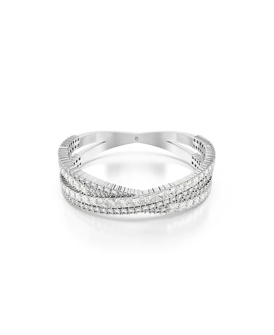 Swarovski Infinity, White, Rhodium Plated Hyperbola Cuff Bracelet