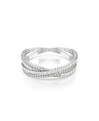 Swarovski Infinity, White, Rhodium Plated Hyperbola Cuff Bracelet