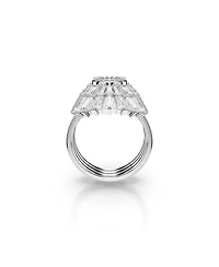 Swarovski Mixed Cuts, Shell, White, Rhodium Plated Idyllia Ring Set, 3 Piece