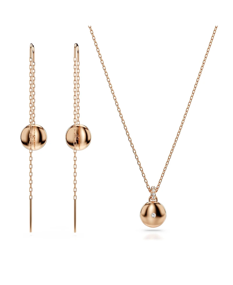 Swarovski White, Rose Gold-Tone Meteora Set, 2 Piece