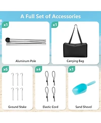 Sugift 20 x 20 Feet Beach Canopy Tent with UPF50+ Sun Protection and Shovel
