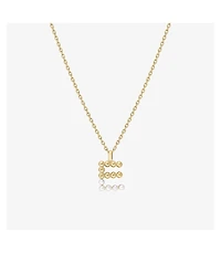Cultured Pearl Pave Initial Necklace