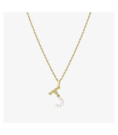 Cultured Pearl Pave Initial Necklace