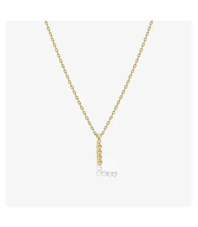 Cultured Pearl Pave Initial Necklace