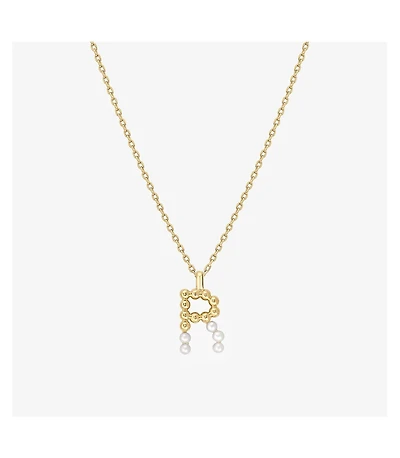 Cultured Pearl Pave Initial Necklace