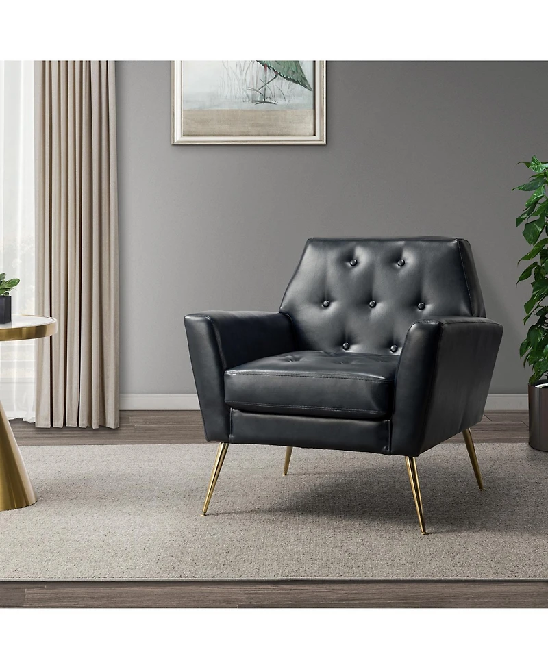 Modern Faux Leather Accent Chair for Living Room Bedroom