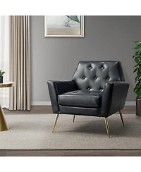 Modern Faux Leather Accent Chair for Living Room Bedroom