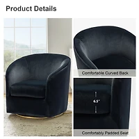Swivel Accent Chair with Gold Metal Base for Living Room Nursery