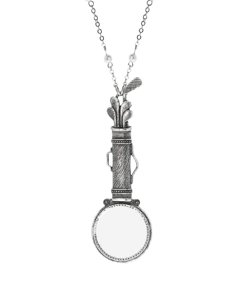 2028 Imitation Pearl Chain Golf Magnifier Necklace