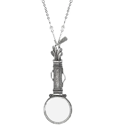 2028 Imitation Pearl Chain Golf Magnifier Necklace
