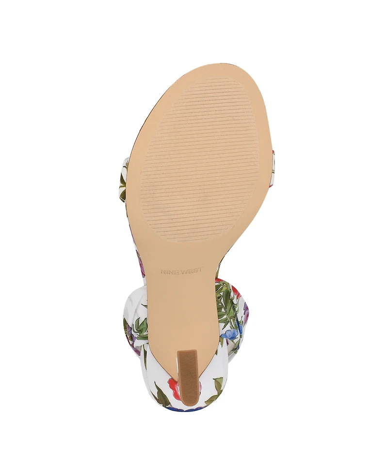 Nine West Women's Kelsie Ankle Wrap Sculpted Heel Sandals