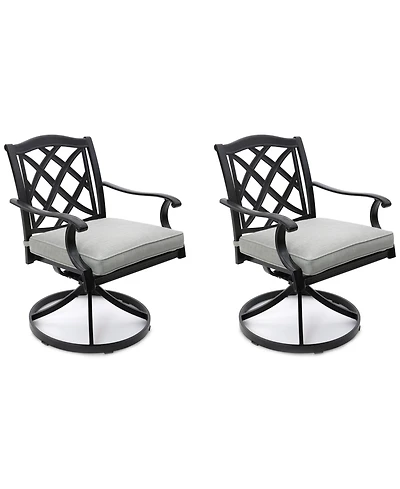 Wythburn Mix and Match Lattice Outdoor Swivel Chairs, Set of 2, Created for Macy's