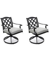 Wythburn Mix and Match Lattice Outdoor Swivel Chairs, Set of 2, Created for Macy's