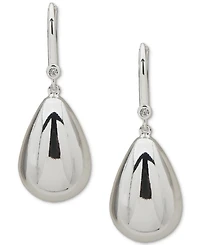 Dkny Silver-Tone Puffy Sculptural Tear-Shape Drop Earrings
