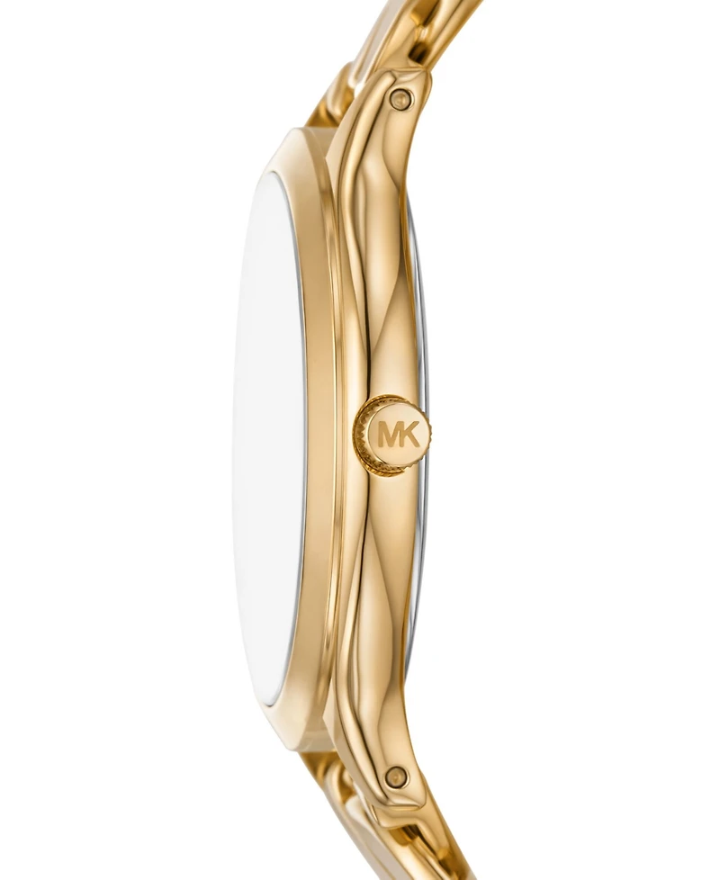 Michael Kors Women's Slim Runway Three-Hand Gold-Tone Stainless Steel Watch 38mm