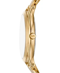 Michael Kors Women's Slim Runway Three-Hand Gold-Tone Stainless Steel Watch 38mm