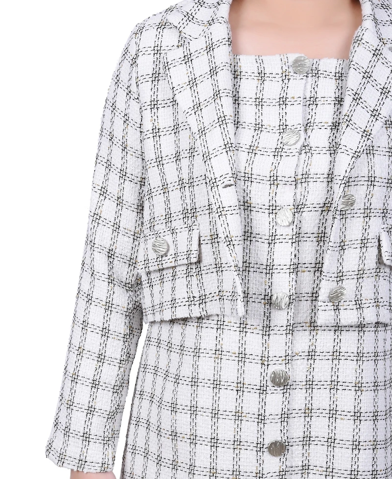 Ny Collection Women's Long Sleeve Tweed Dress Set, 2-Pc.