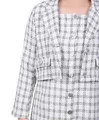 Ny Collection Women's Long Sleeve Tweed Dress Set, 2-Pc.