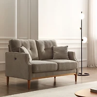 Simplie Fun Living Space Sofa 2 Seater, Loveseat With Waterproof Fabric, Usb Charge