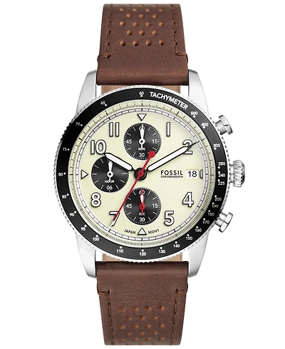 Fossil Men's Sport Tourer Chronograph Brown LiteHideLeather Watch 42mm