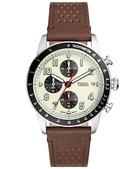 Fossil Men's Sport Tourer Chronograph Brown LiteHideLeather Watch 42mm