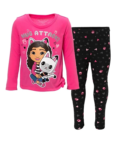 Gabby's Dollhouse Little Girls Dreamworks T-Shirt and Leggings Outfit Set