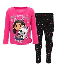 Gabby's Dollhouse Little Girls Dreamworks T-Shirt and Leggings Outfit Set