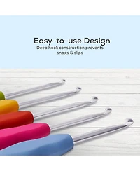 Jumbl JumblCrafts Crochet Hook Set, 12 Colorful Ergonomic Crochet Hooks