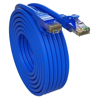 5 Core Ethernet Cable 20 ft Long Cat 6 Computer Internet Patch Cord High Speed WiFi RJ45 for Gaming Indoor Outdoor Use - Et 20FT Blu