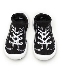 Komuello Infant Girl Boy Breathable Washable Non-Slip Sock Shoes Sneakers - Black