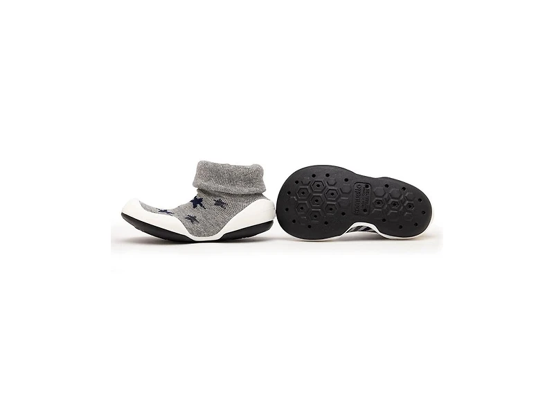 Infant Boys Breathable Washable Non-Slip Sock Shoes Stars & Stripes - Grey