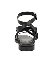 Nine West Women's Rulen Square Toe Strappy Flat Sandals