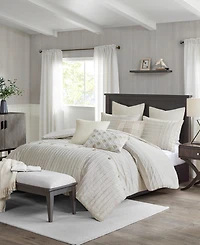 Madison Park Signature Essence Oversized Cotton Clipped Jacquard -Pc. Comforter Set