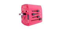 5 Core Travel Adapter 1 Piece Red International Power Adapter Plug Multi Outlet Port 4 Usb Travel Charger Universal Ac Plug Outlet Adapter- Uta R