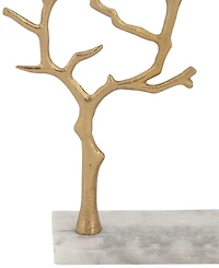 Rosemary Lane Real Marble Tree Jewelry Stand with Rectangular Base