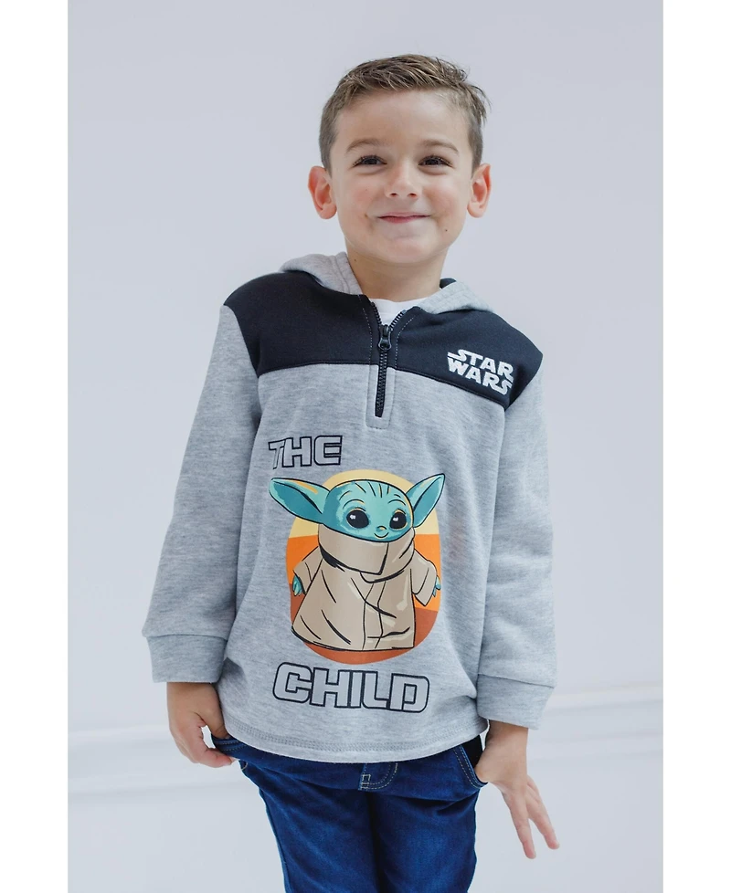 Star Wars Toddler Boys The Mandalorian The Fleece Half Zip Hoodie Toddler|Child