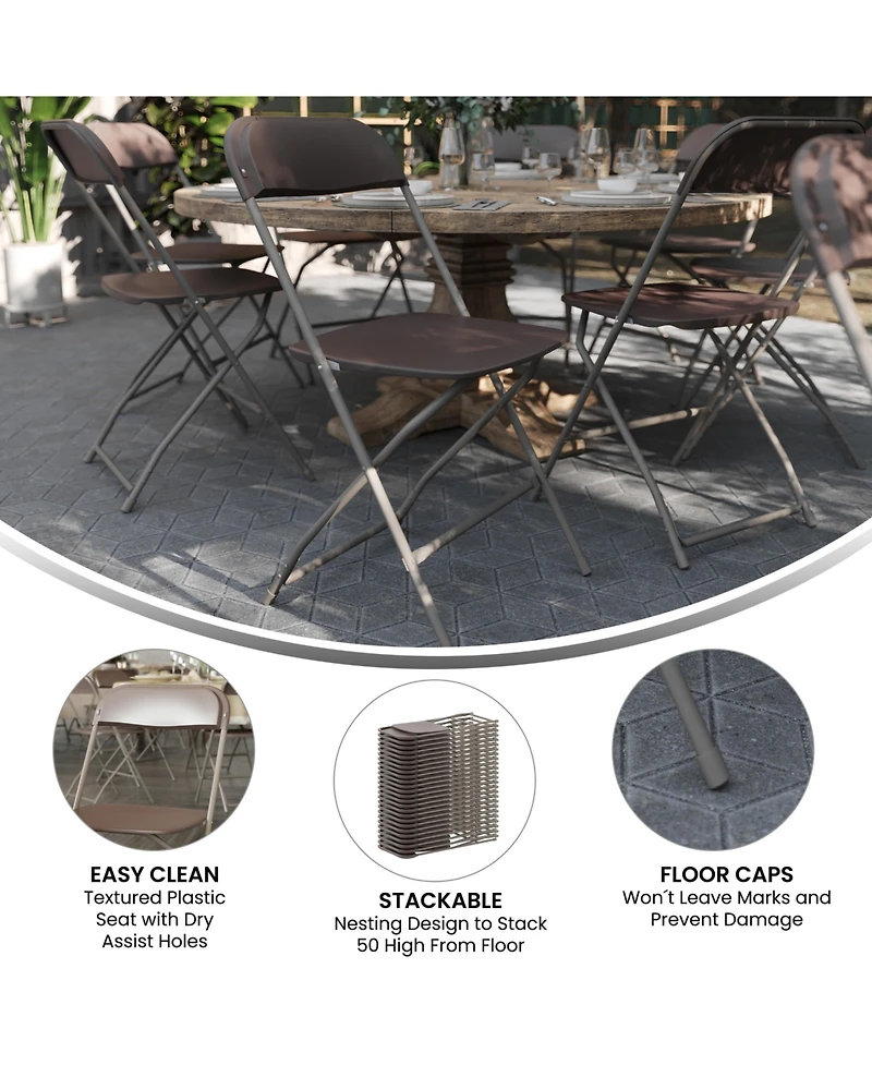 Set Of 10 Stackable Folding Plastic Chairs