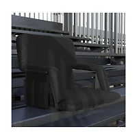 Extra Wide Portable Stadium Chair With Reclining Padded Back & Seat, Lightweight Metal Frame Armrests Backpack Straps