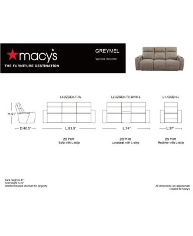 Greymel Zero Gravity Fabric Sofa Collection Created For Macys