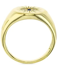 Cubic Zirconia & Lab Grown Blue Spinel Accent Evil Eye Ring Sterling Silver