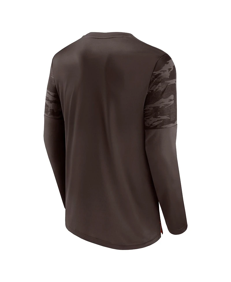 Men's Fanatics Brown, Orange Cleveland Browns Square Off Long Sleeve T-shirt