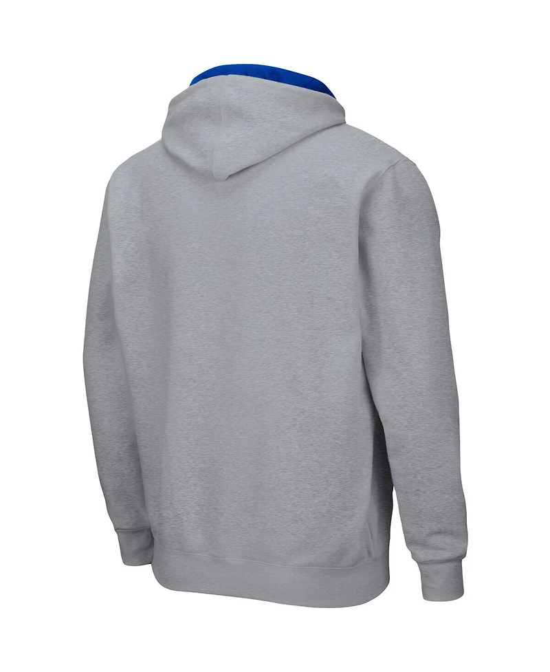 Men's Colosseum Heathered Gray Air Force Falcons Arch & Logo 3.0 Full-Zip Hoodie