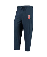 Men's Concepts Sport Navy, Heathered Charcoal Distressed Illinois Fighting Illini Meter Long Sleeve T-shirt and Pants Sleep Set