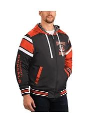 Men's G-iii Sports by Carl Banks Black, Gray Cincinnati Bengals Extreme Full Back Reversible Hoodie Full-Zip Jacket