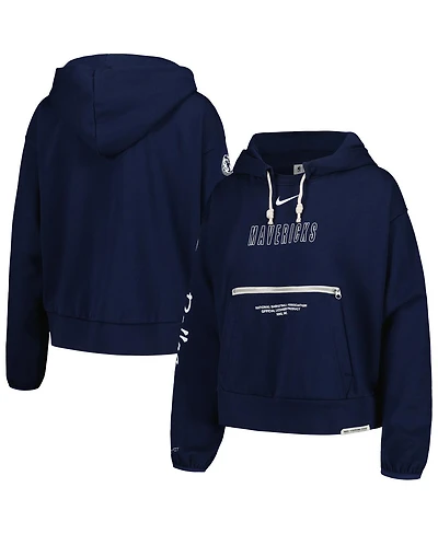 Women's Nike Navy Dallas Mavericks Courtside Standard Issue Performance Pullover Hoodie